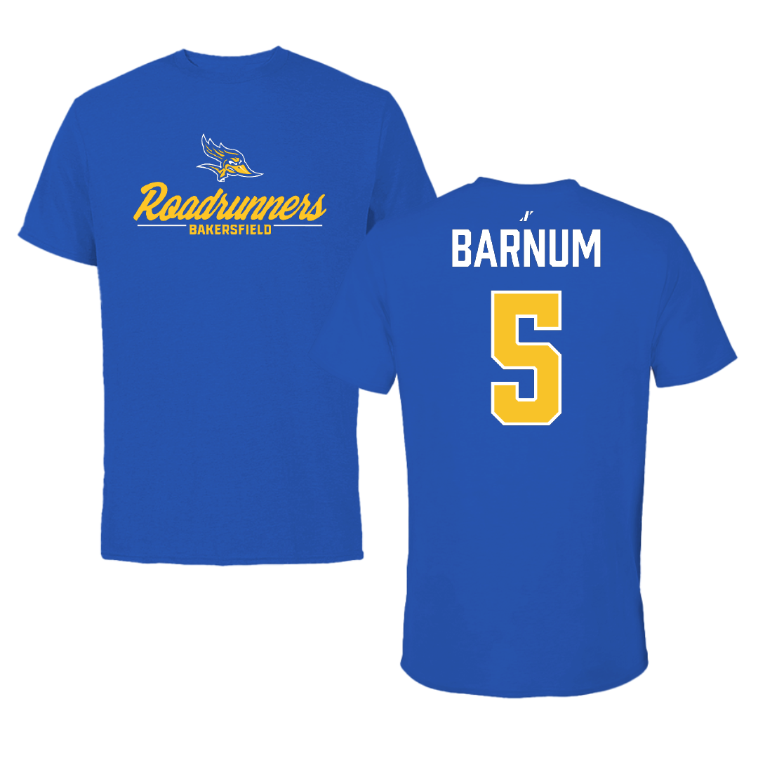 California State University-Bakersfield Baseball Blue General Tee - #5 Lewis Barnum