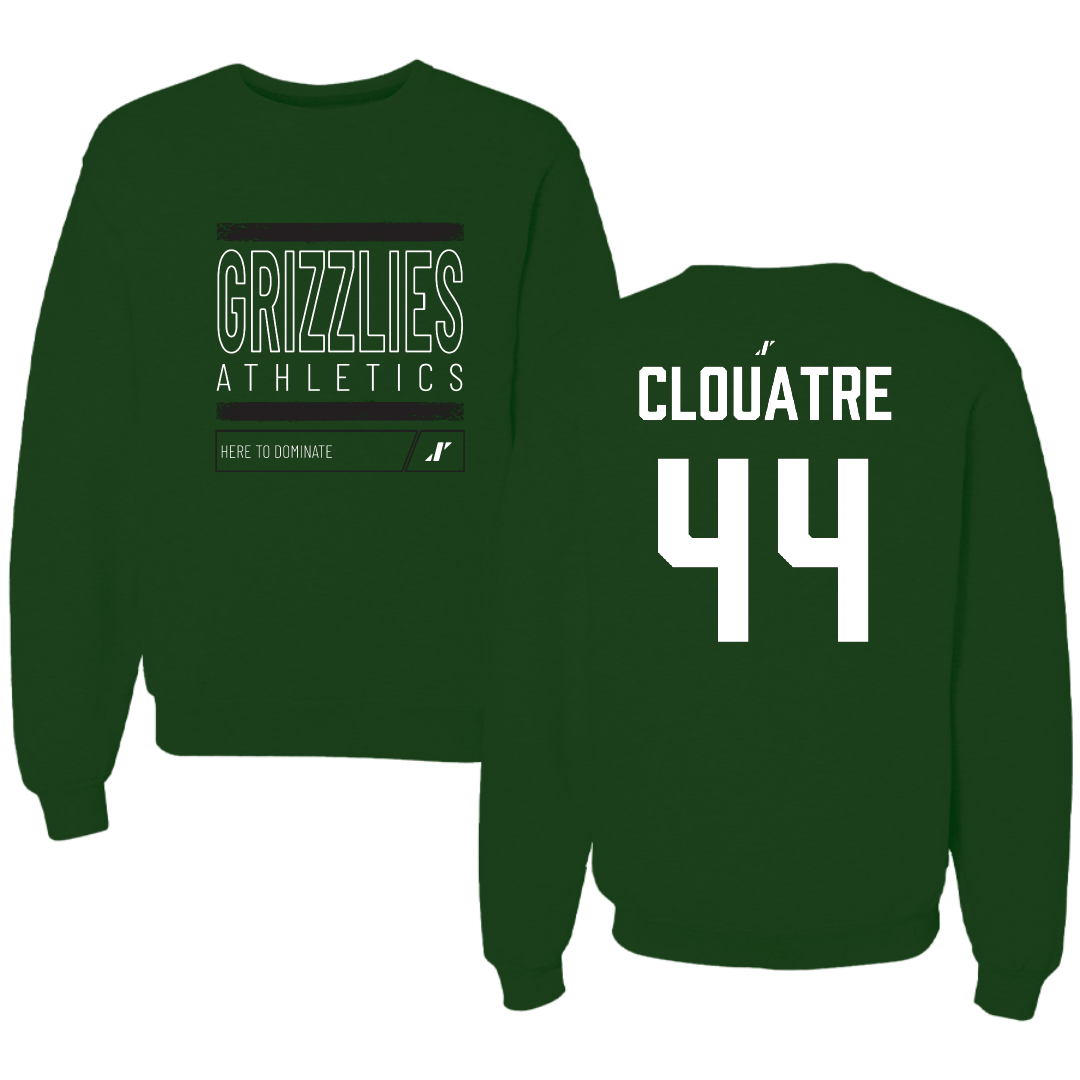 Adams State University Football Forest Green Dominate Crewneck - #44 Anthony Clouatre