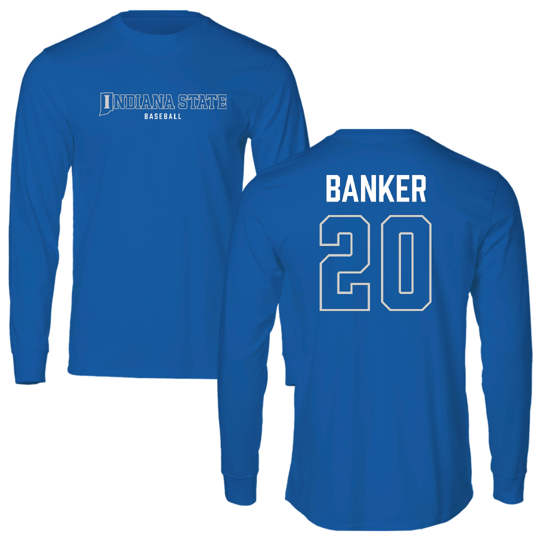 Indiana State University Baseball Blue Block Long Sleeve - #20 Brady Banker