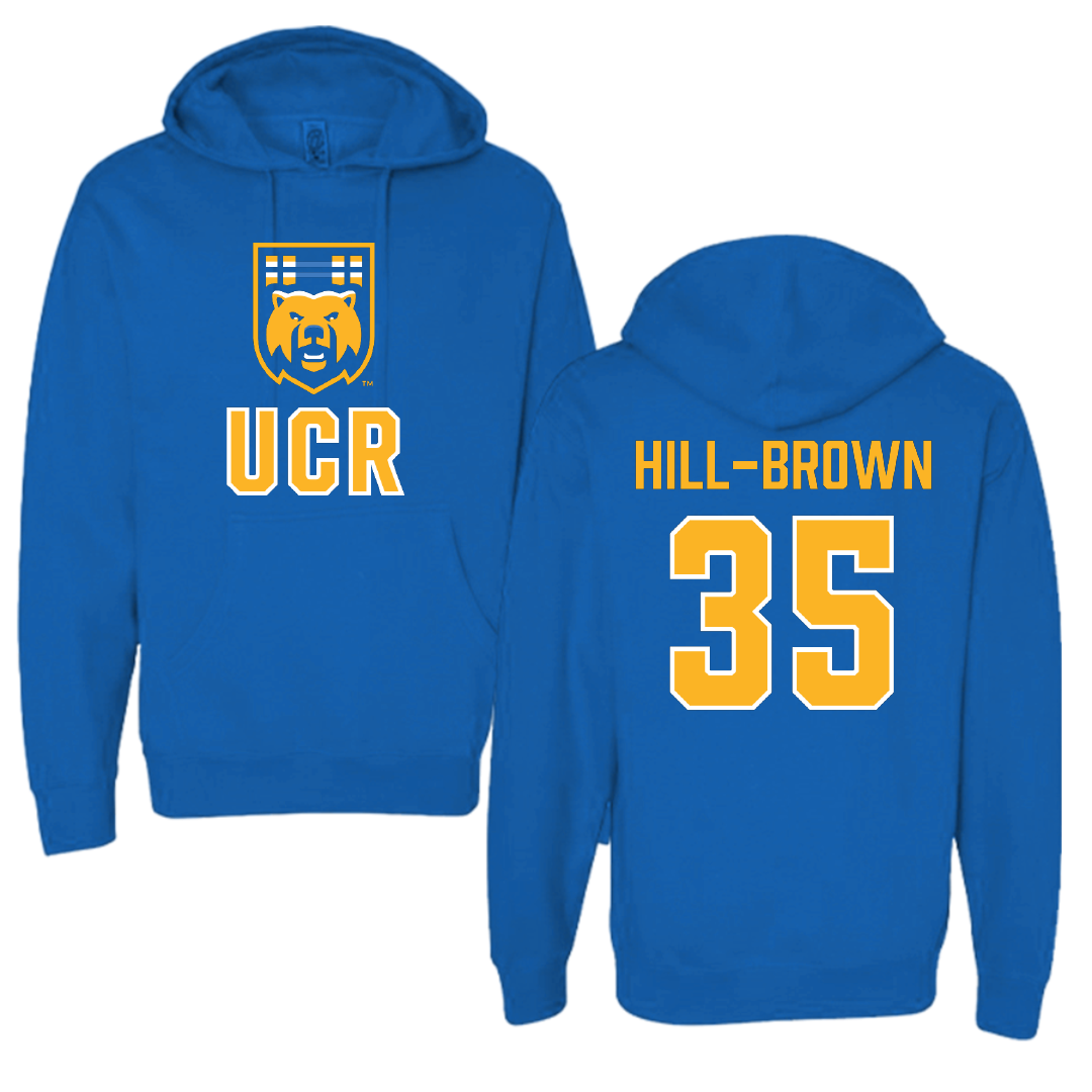 University of California-Riverside Basketball Blue Hoodie - #35 Tiairra Hill-Brown