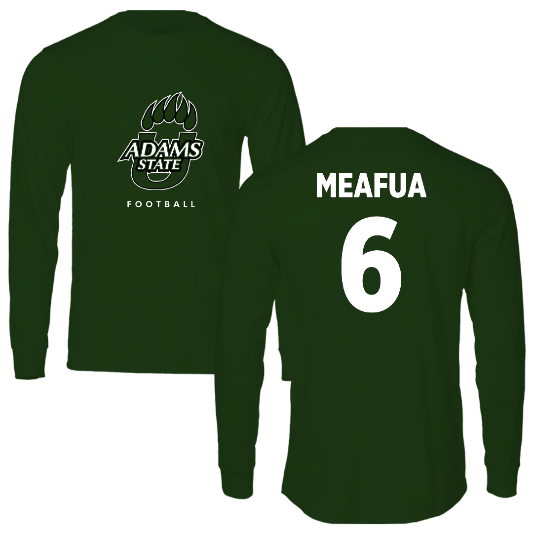 Adams State University Football Forest Green Long Sleeve - #6 Ren Meafua
