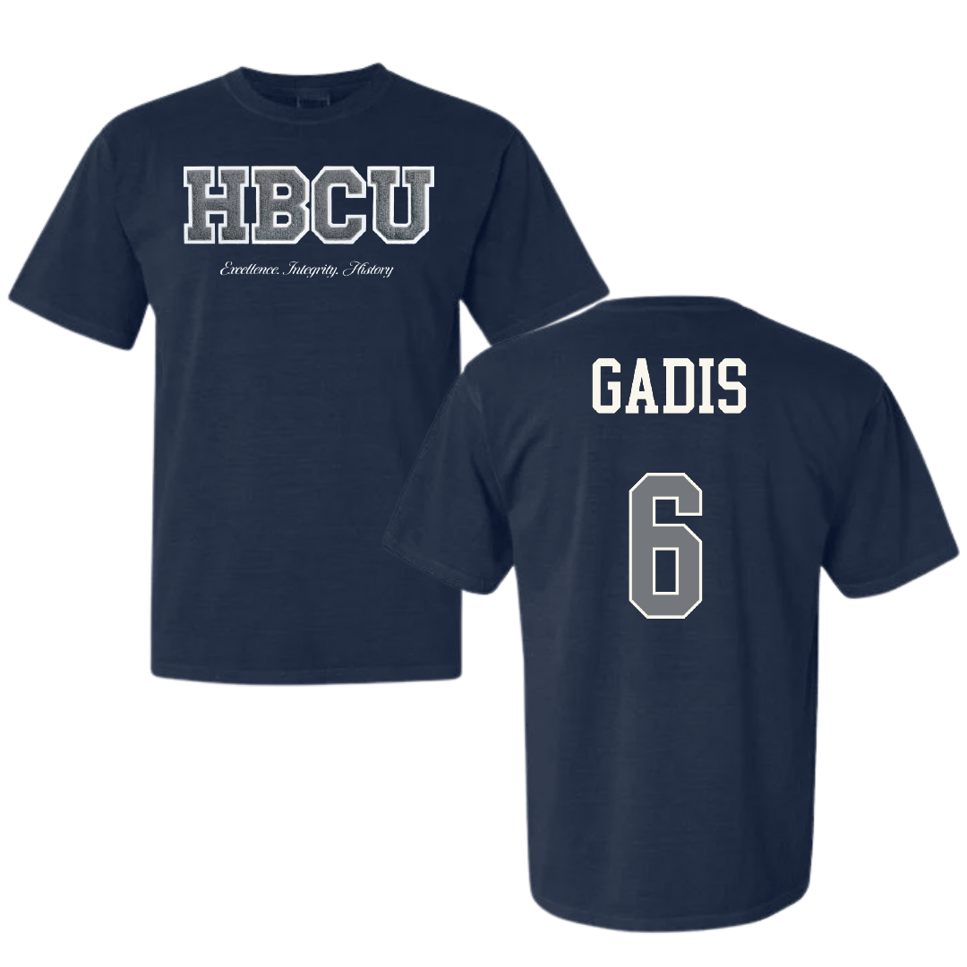 Jackson State University Volleyball (W) Navy HBCU Varsity Comfort Colors Tee - #6 Naija Gadis