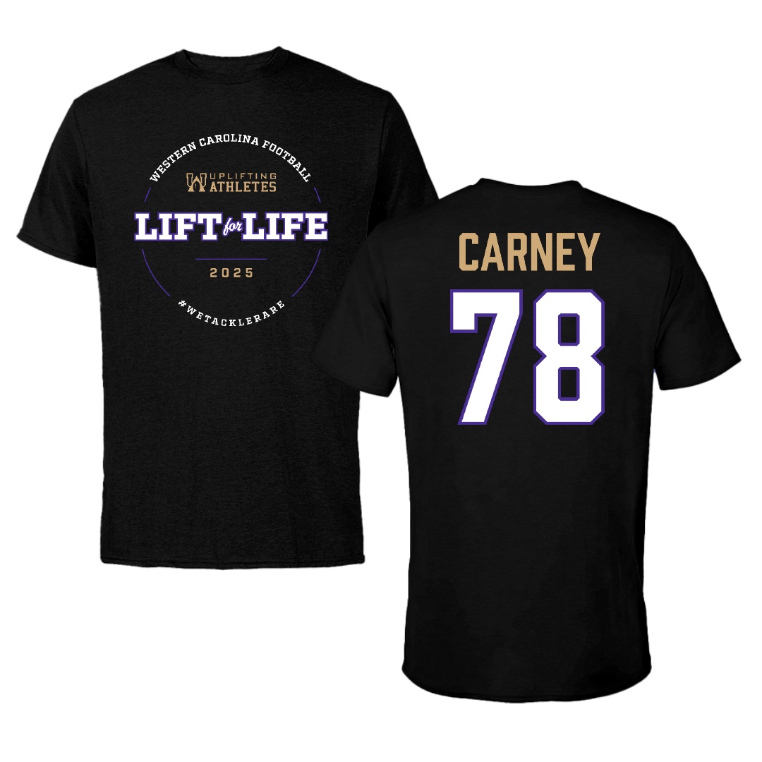 Western Carolina University Football Black Uplifting Athletes Football Performance Tee - #78 Evan Carney