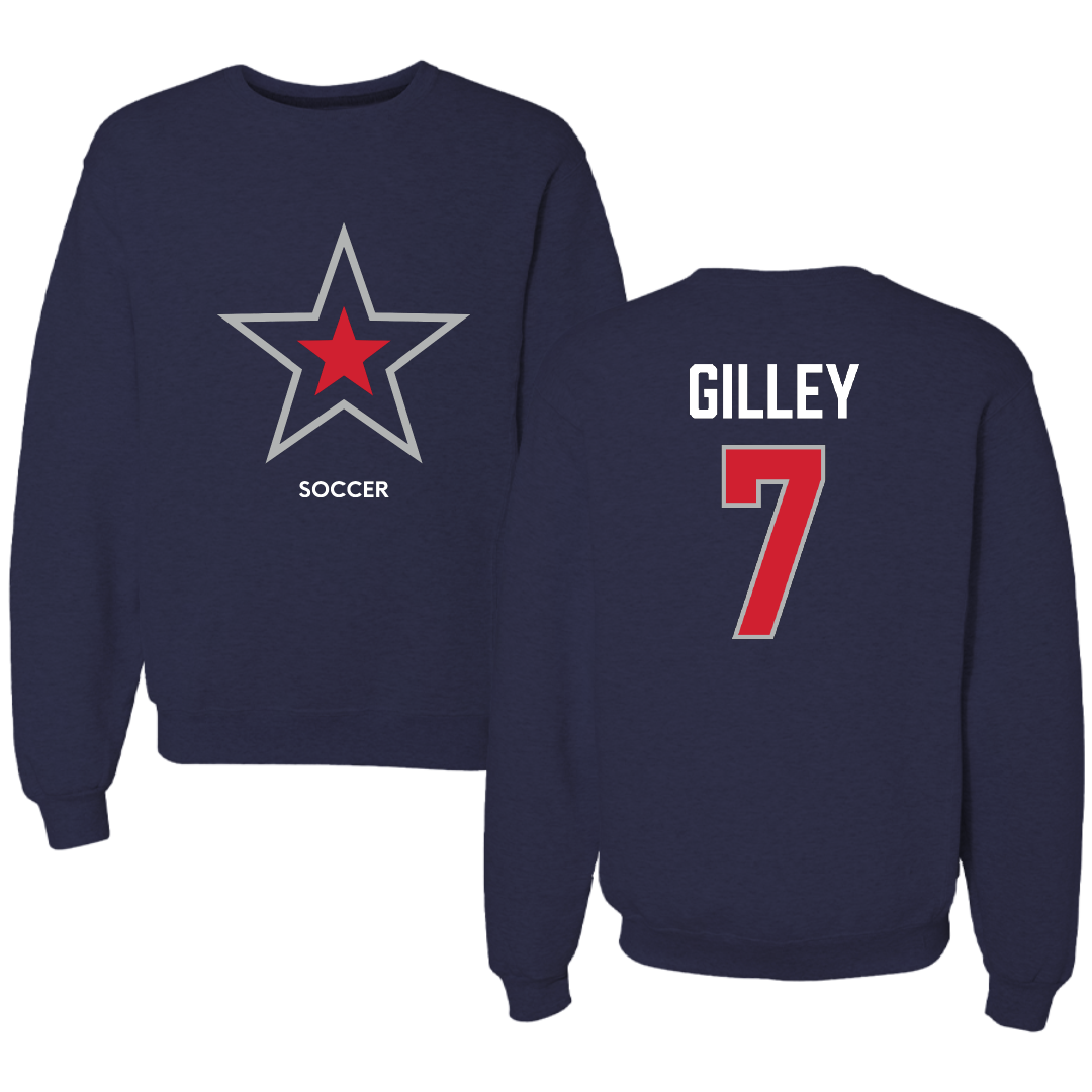 Robert Morris University Soccer (M) Navy Mascot Crewneck - #7 Chase Gilley