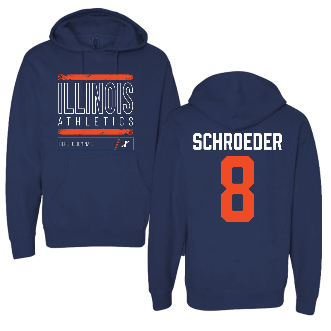 University of Illinois Baseball Navy Dominate Hoodie - #8 Jacob Schroeder