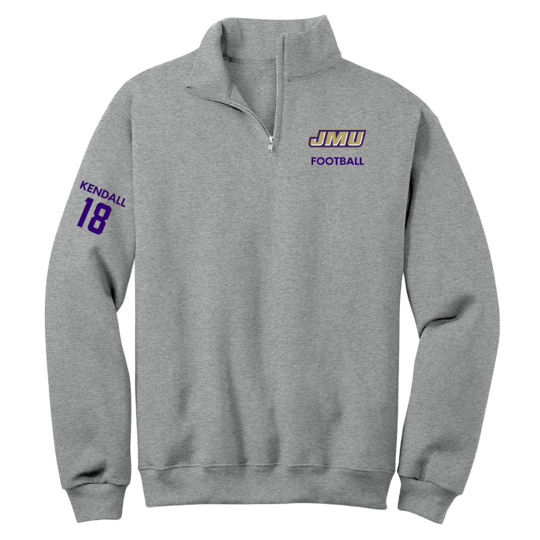 James Madison University Football Sport Gray Quarter-Zip - #18 Blake Kendall