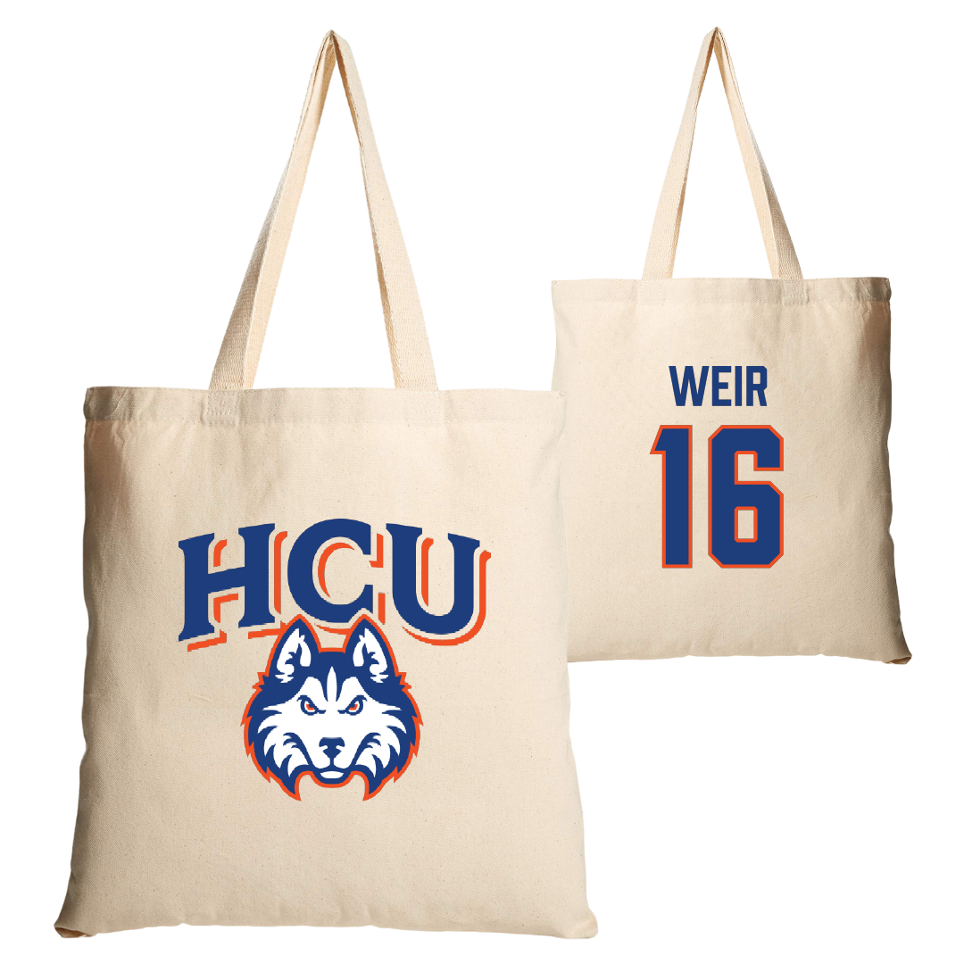 Houston Christian University Football Tan Canvas Tote Bag - #16 Jake Weir