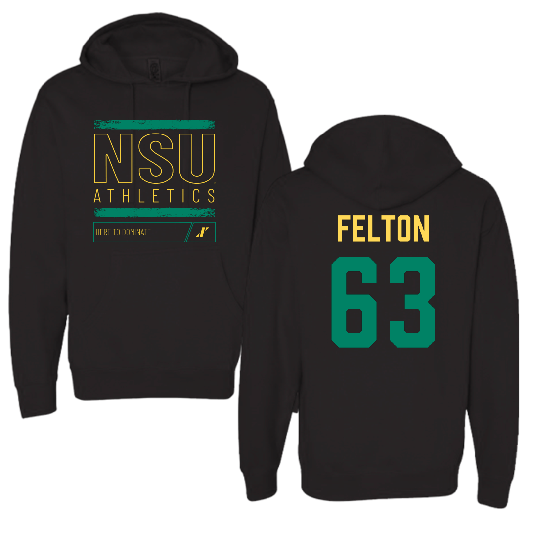 Norfolk State University Football Black Dominate Hoodie - #63 Marselle Felton