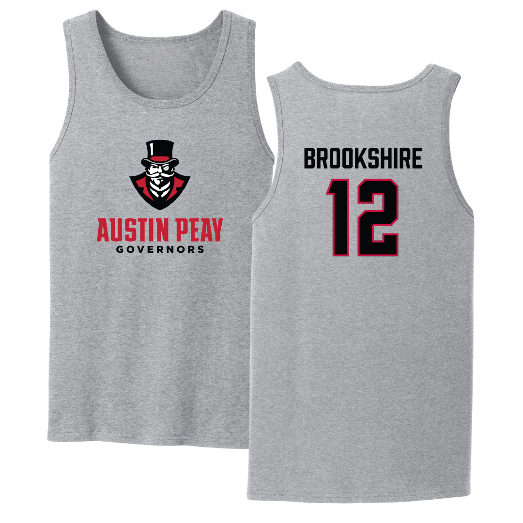 Austin Peay State University Basketball Sport Gray Tank Top - #12 Anton Brookshire