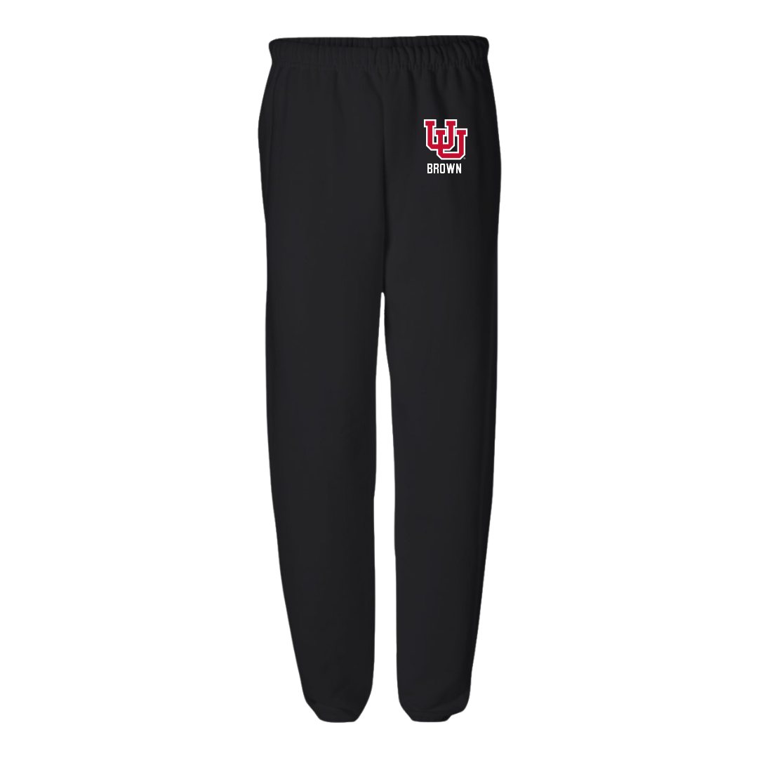 University of Utah Soccer (W) Black Sweatpants - #16 Courtney Brown