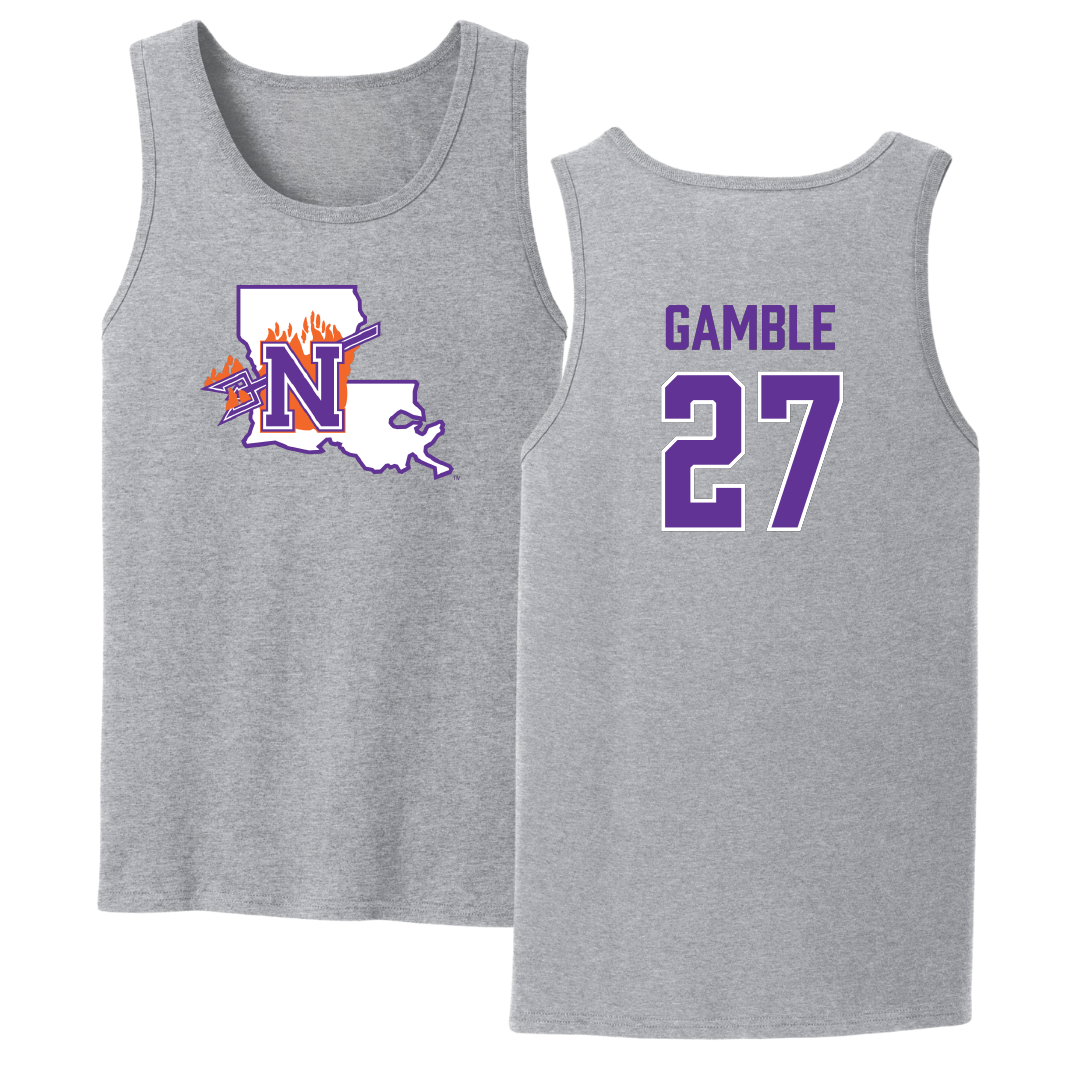 Northwestern State University Volleyball Sport Gray Tank Top - #27 Jordan Gamble