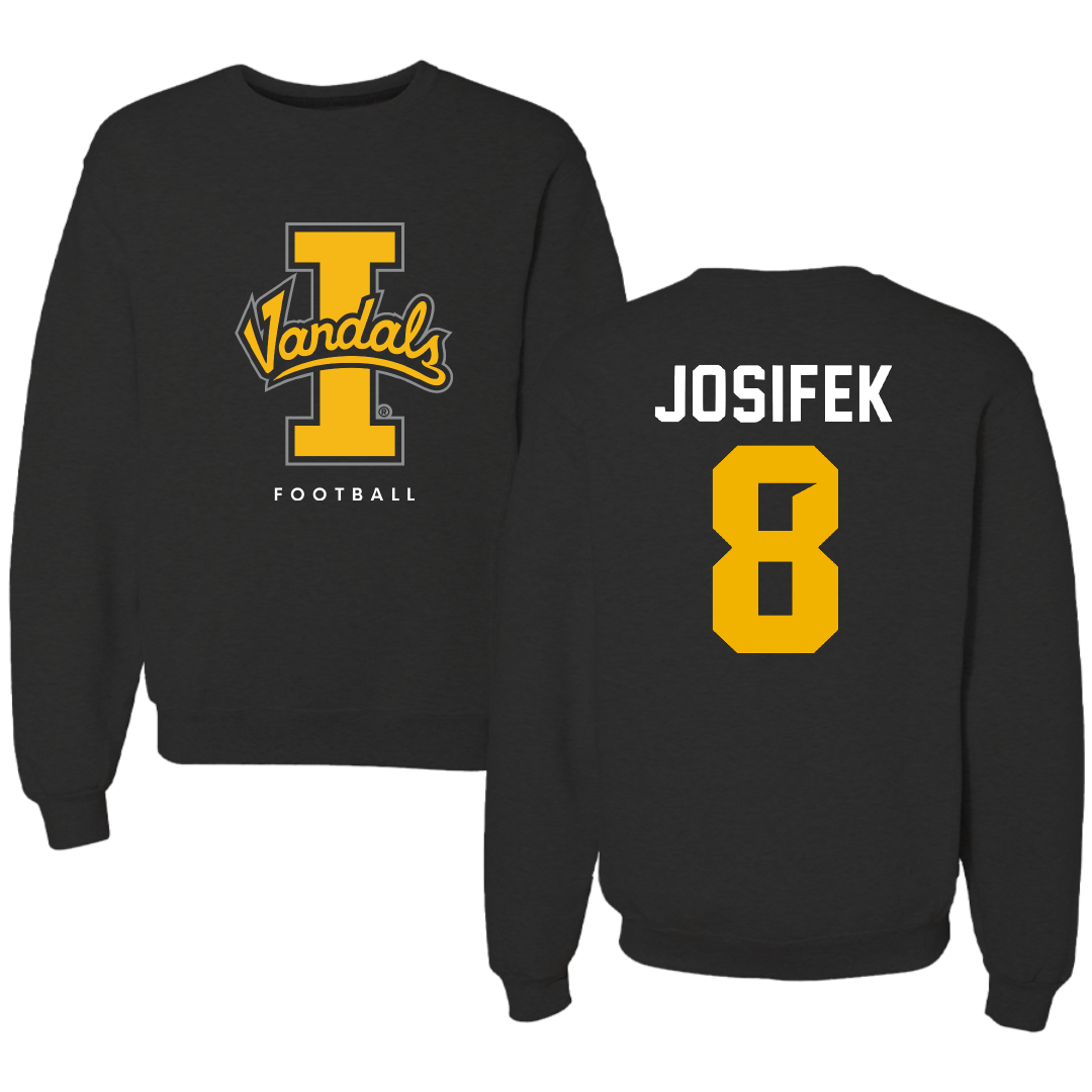 University of Idaho Football Black Crewneck - #8 Nicholas Josifek