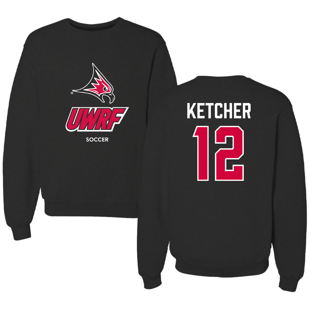 University of Wisconsin-River Falls Soccer (W) Black Crewneck - #12 Ellie Ketcher