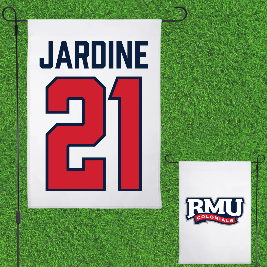 Robert Morris University Softball White Garden Flag - #21 Makayla Jardine