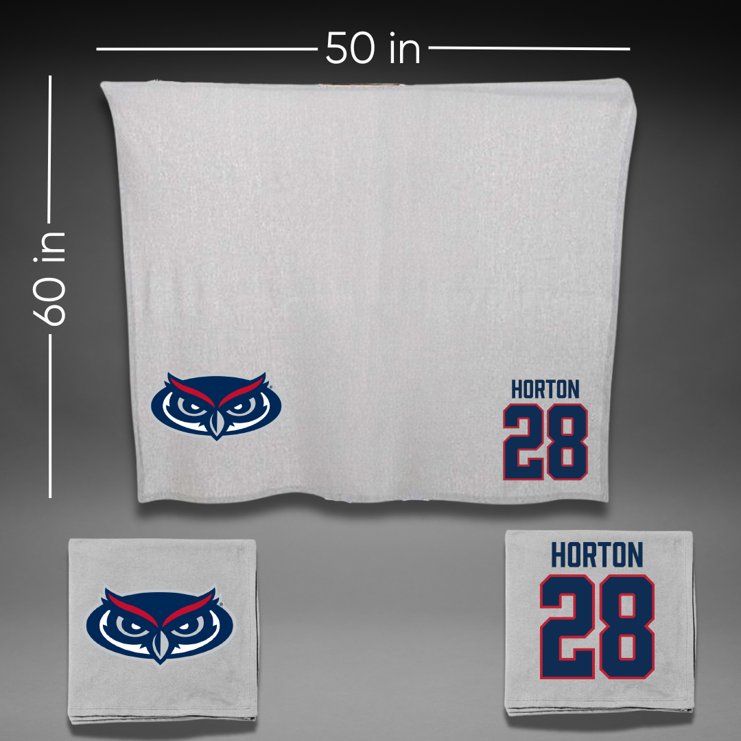 Florida Atlantic University Football Gray Blanket - #28 Zyere Horton