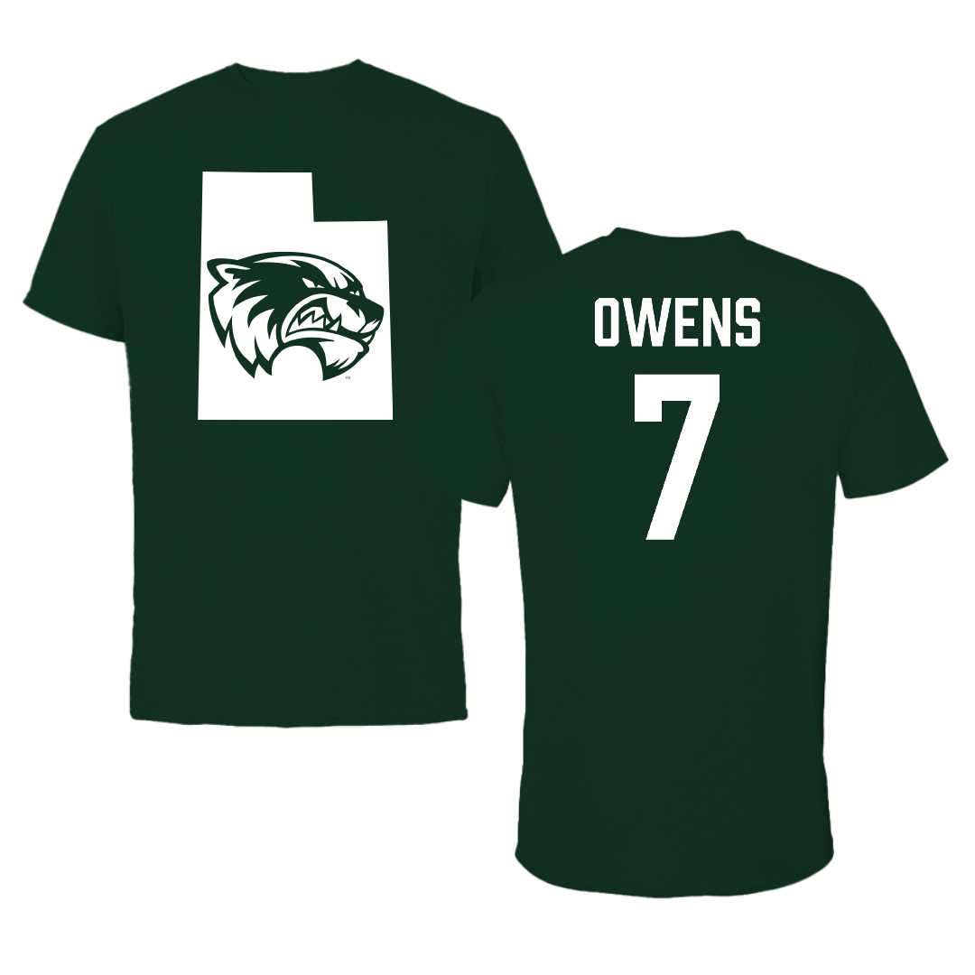 Utah Valley University Soccer Forest Green State Tee - #7 Mia Owens