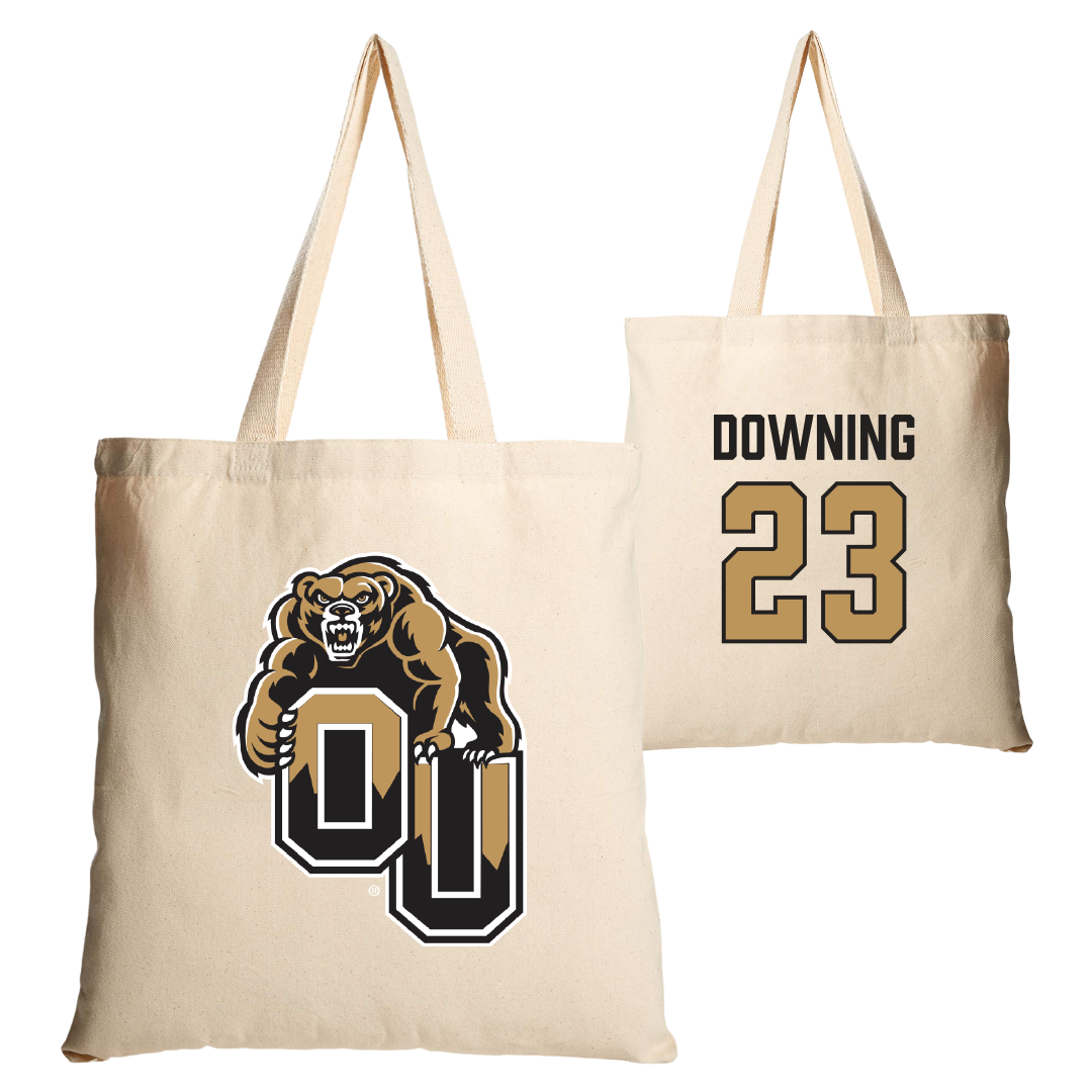 Oakland University Soccer Tan Canvas Tote Bag - #23 Marina Downing