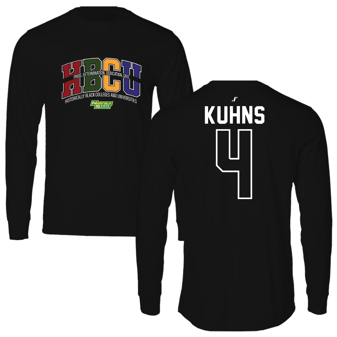 Norfolk State University Football Black HBCU Performance Long Sleeve - #4 Otto Kuhns