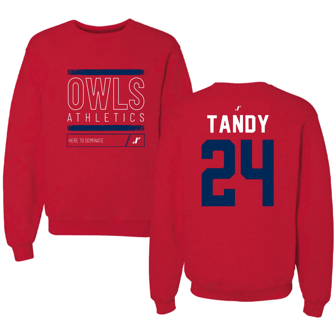Florida Atlantic University Basketball Red Dominate Crewneck - #24 Dekeyvan Tandy