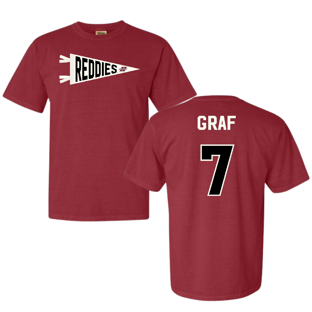 Henderson State University Baseball Crimson Pennant Comfort Colors Tee - #7 Ty Graf
