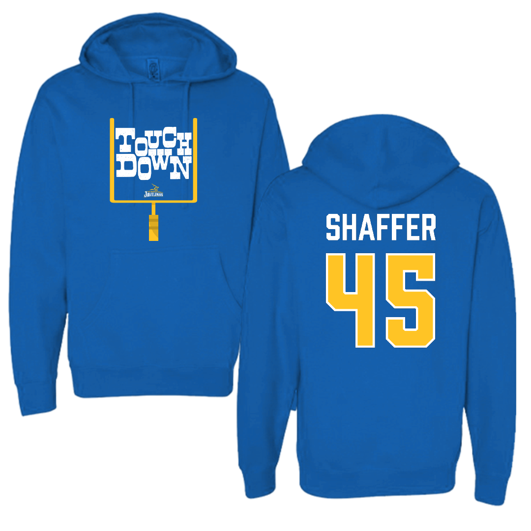 Texas A&M University-Kingsville Football Blue Touchdown Hoodie - #45 Luke Shaffer