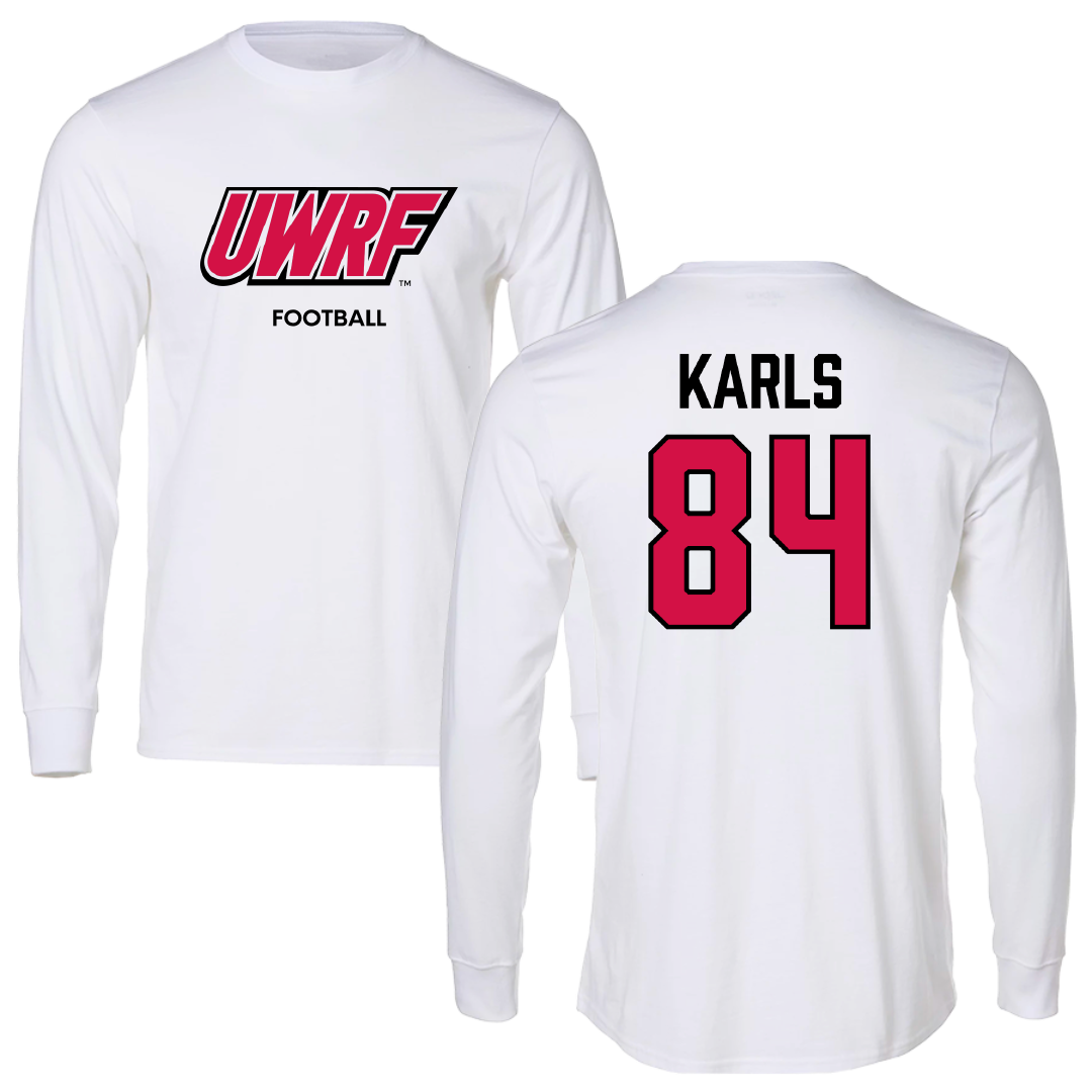 University of Wisconsin-River Falls Football White Performance Long Sleeve - #84 Andrew Karls