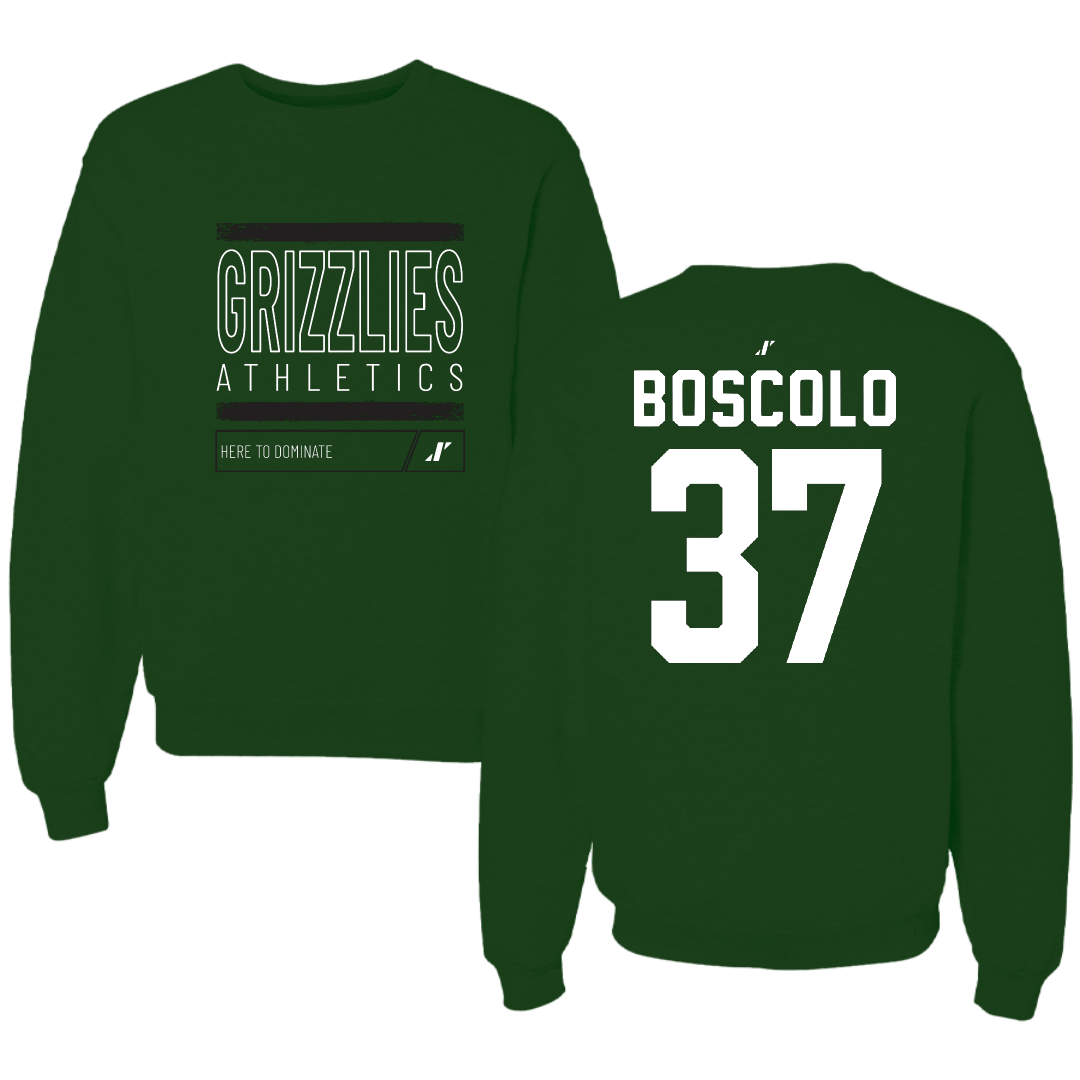Adams State University Soccer Forest Green Dominate Crewneck - #37 Francesco Boscolo