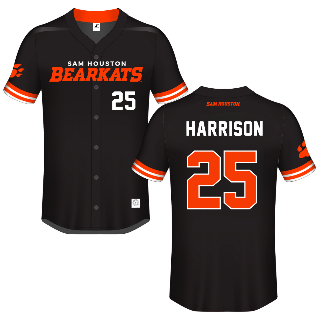 Sam Houston State University Black Button-Down Jersey - #25 Roni Harrison