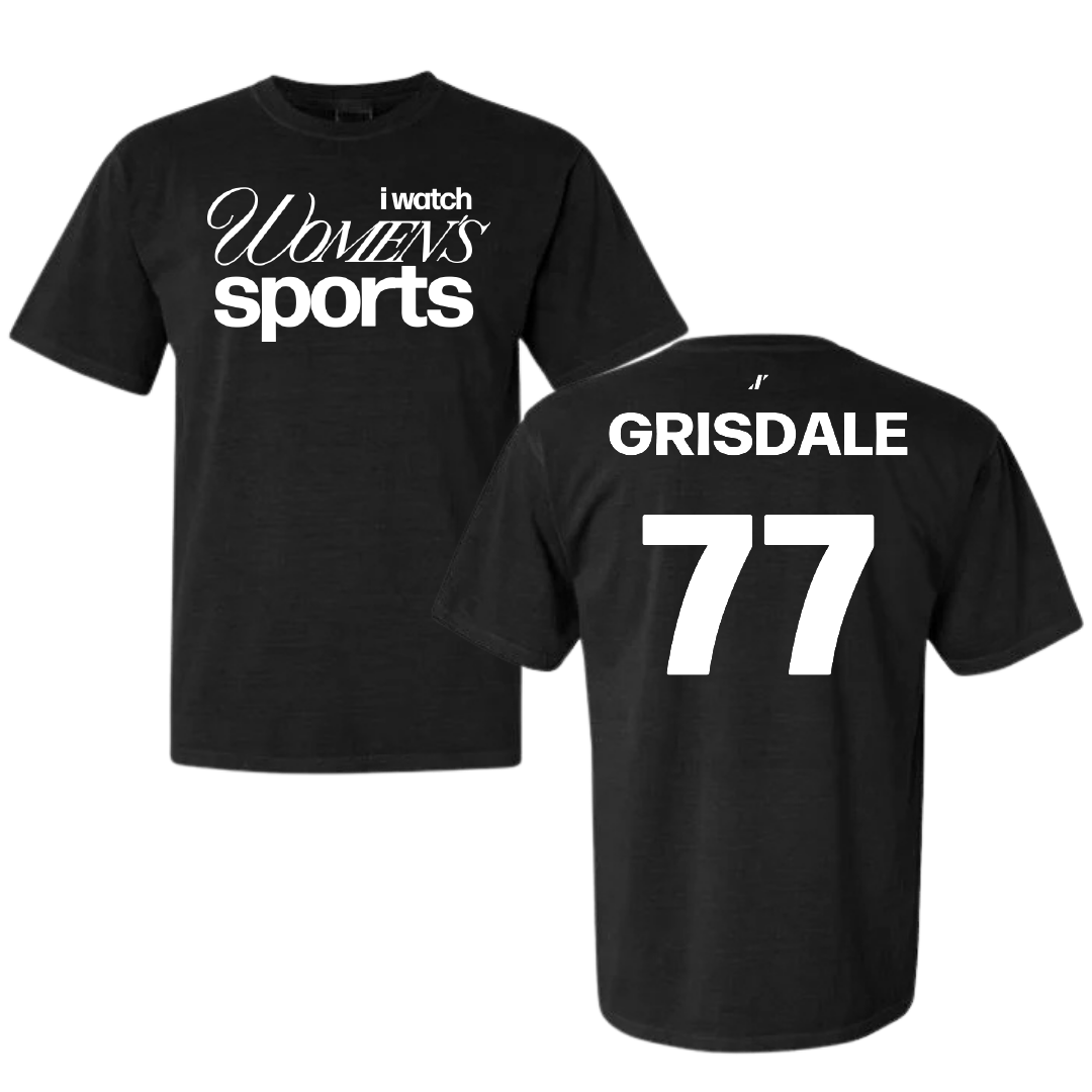 Loyola University-Chicago Soccer Black WHM Comfort Colors Tee - #77 Faith Grisdale