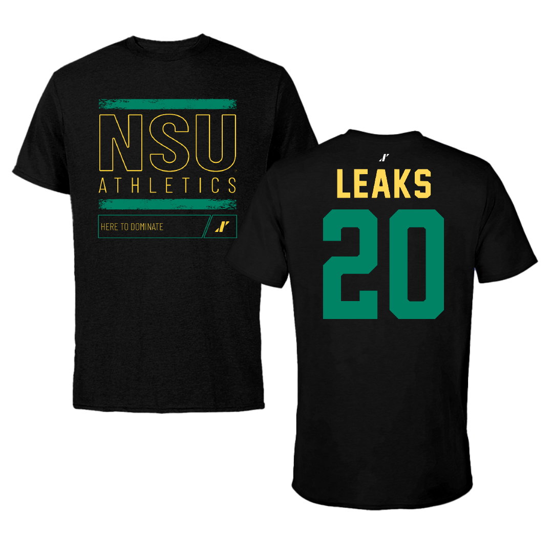 Norfolk State University Basketball Black Dominate Performance Tee - #20 Jordan Leaks