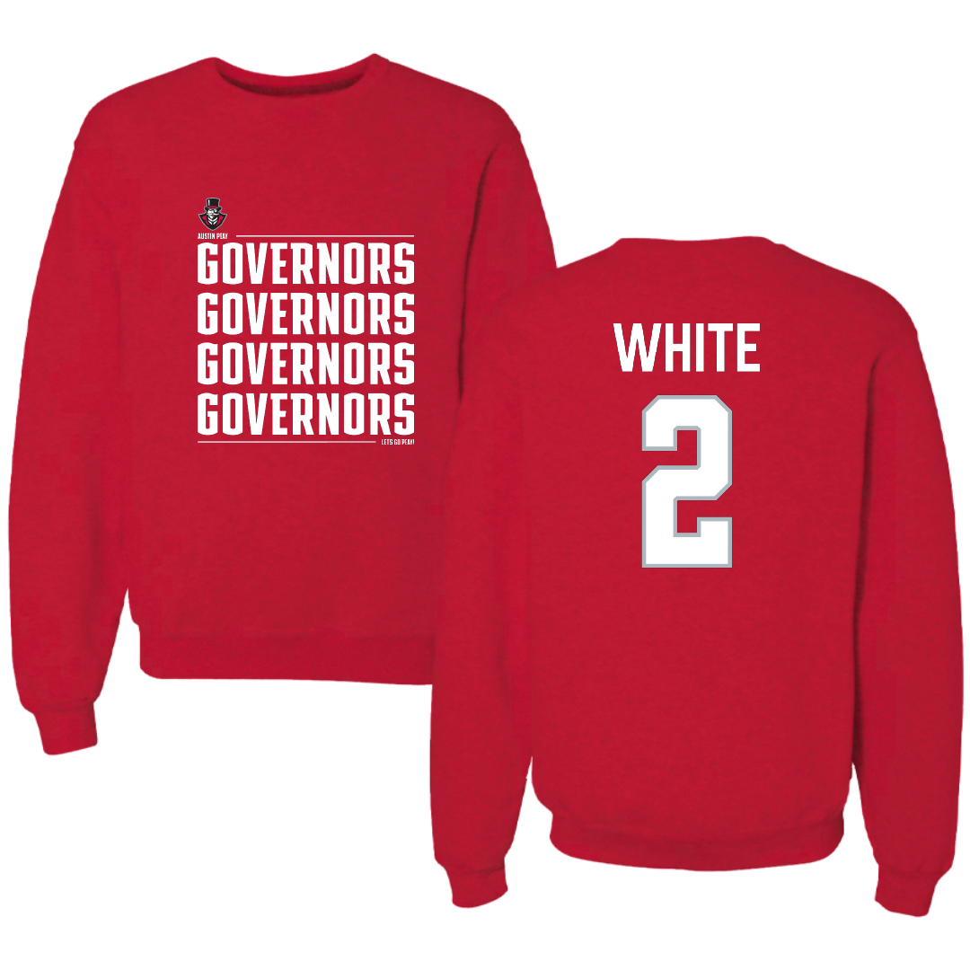 Austin Peay State University Basketball Red General Crewneck - #2 Desmond White