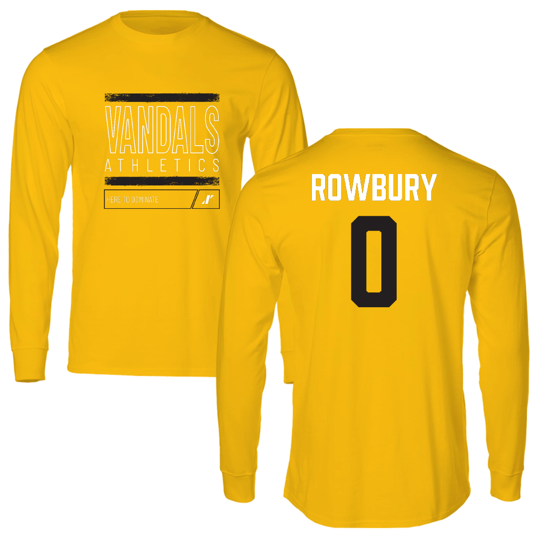 University of Idaho Basketball (M) Gold Dominate Performance Long Sleeve - #0 Brody Rowbury