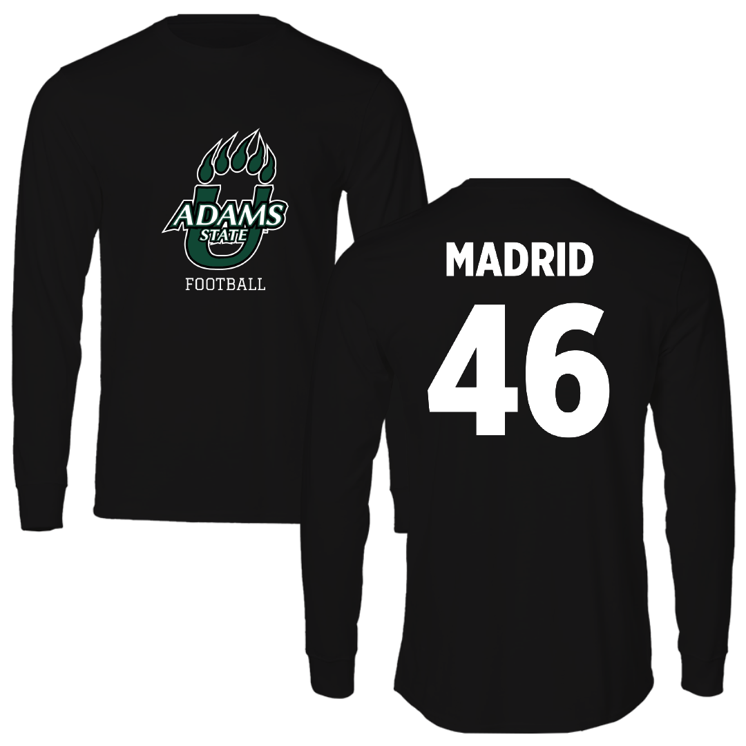 Adams State University Football Black State Long Sleeve - #46 Kaden Madrid