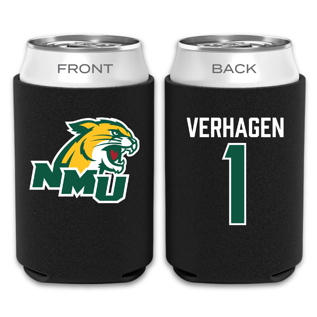 Northern Michigan University Basketball Black Can Cooler - #1 Casey Verhagen