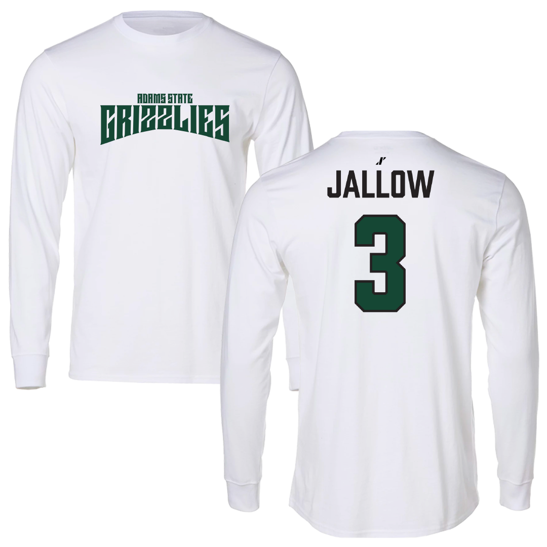 Adams State University Basketball (M) White Classic Long Sleeve - #3 Emilek Jallow