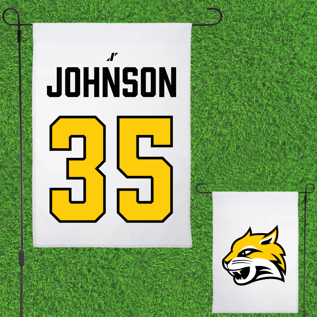Wayne State College (Nebraska) Football White Garden Flag - #35 Luke Johnson