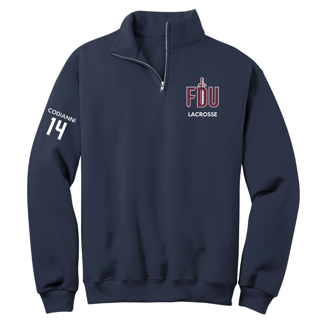 Fairleigh Dickinson University-Metropolitan Campus Lacrosse (W) Navy Quarter-Zip - #14 Nora Codianni