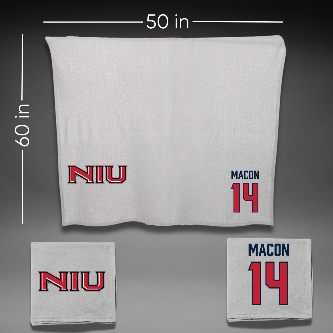 Northern Illinois University Football Gray Blanket - #14 Jalen Macon