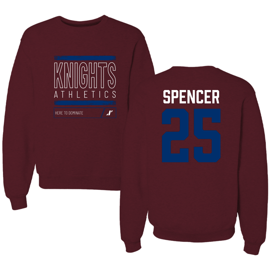 Fairleigh Dickinson University-Metropolitan Campus Lacrosse Maroon Dominate Crewneck - #25 Jenny Spencer