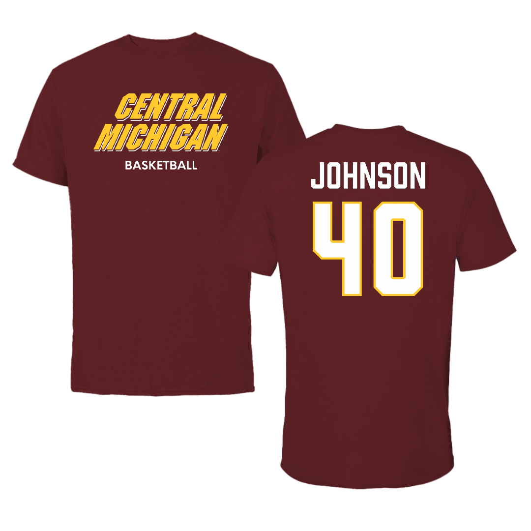 Central Michigan University Basketball (W) Maroon Tee - #40 Taylor Johnson