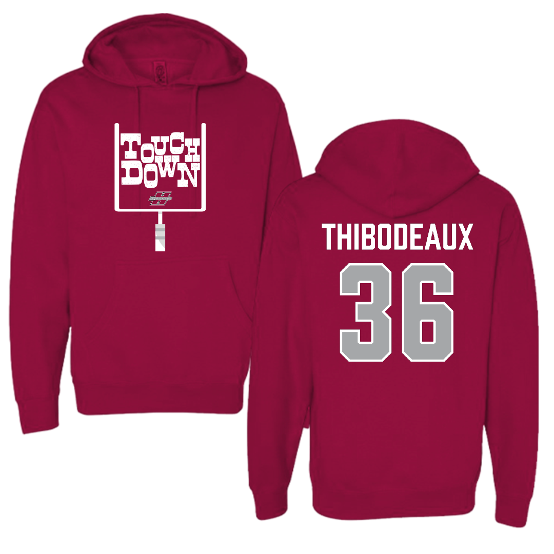 Henderson State University Football Cardinal Touchdown Hoodie - #36 Eric Thibodeaux