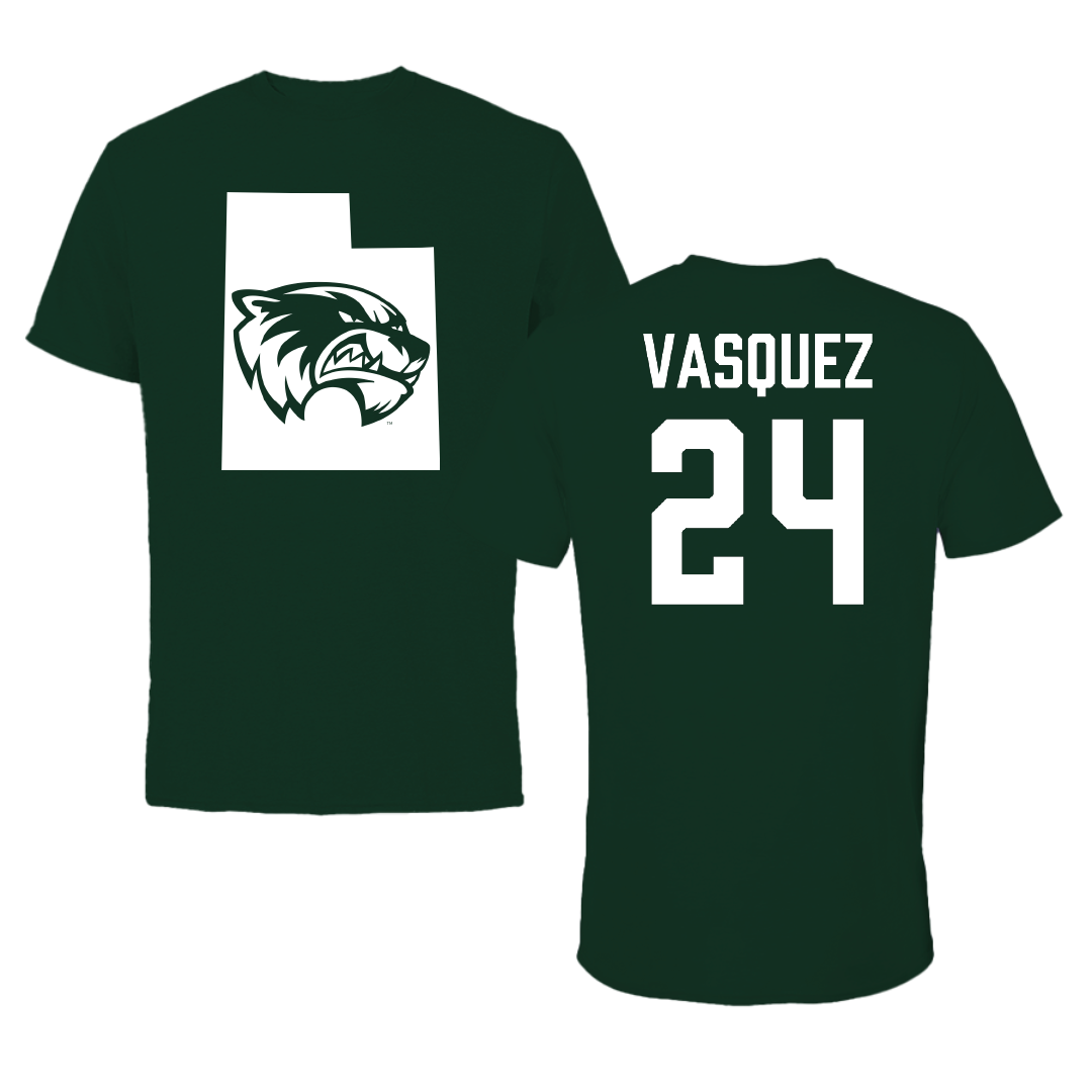 Utah Valley University Softball Forest Green State Performance Tee - #24 Victoria Vasquez