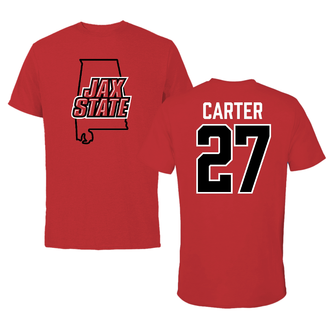 Jacksonville State University Softball Red State Tee - #27 Kat Carter
