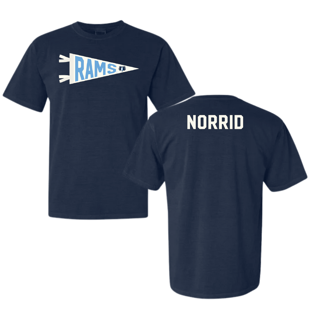 University of Rhode Island Swimming & Diving Navy Pennant Comfort Colors Tee - Logan Norrid