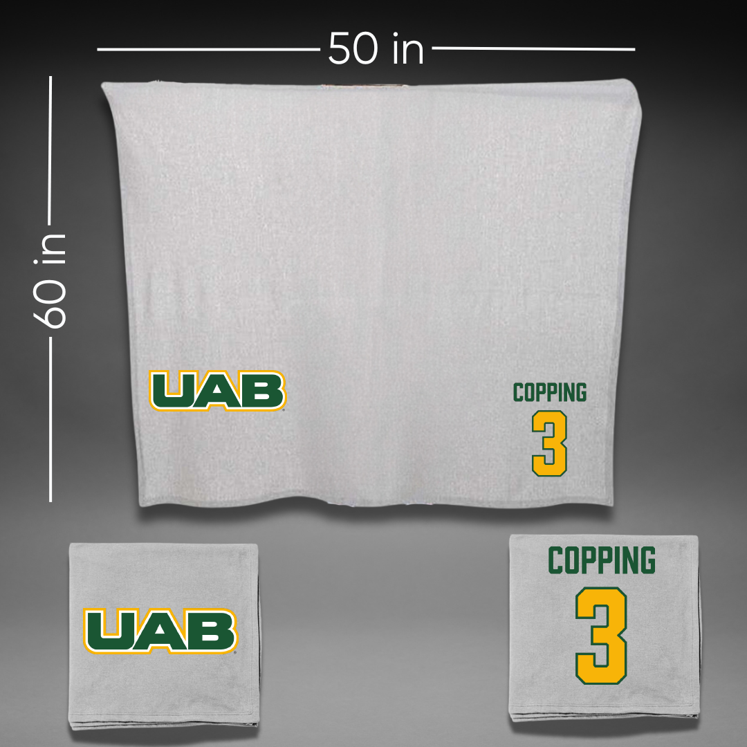 University of Alabama at Birmingham Beach Volleyball Gray Blanket - #3 Arden Copping