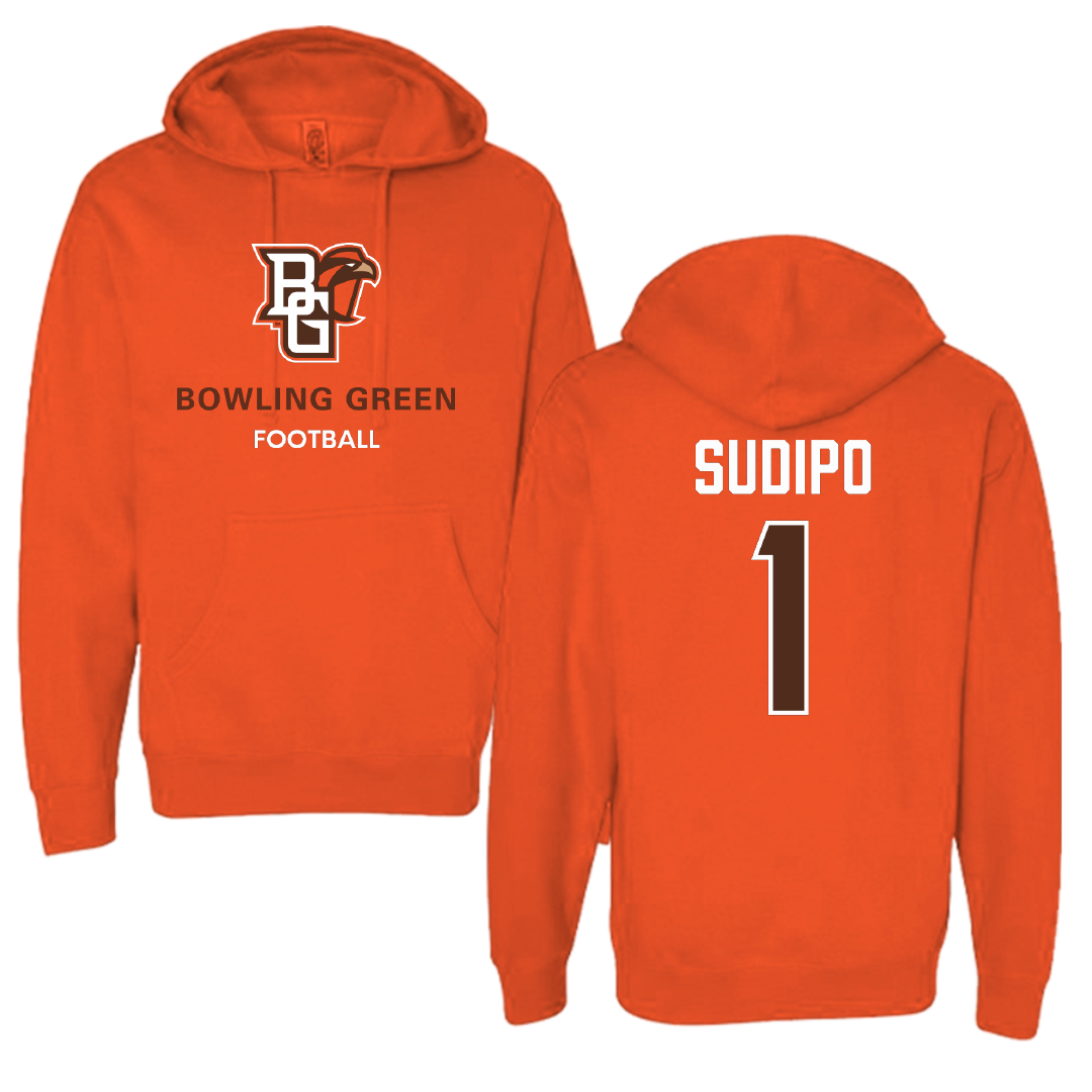 Bowling Green State University Football Orange Hoodie - #1 Mateo Sudipo