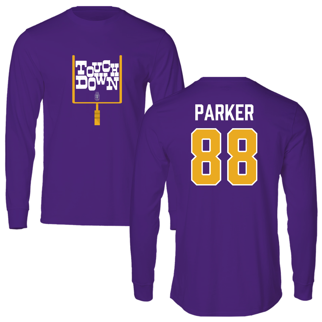 University at Albany Football Purple Touchdown Performance Long Sleeve - #88 Chad Parker