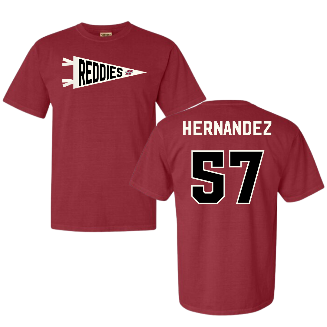 Henderson State University Football Crimson Pennant Comfort Colors Tee - #57 Gabe Hernandez
