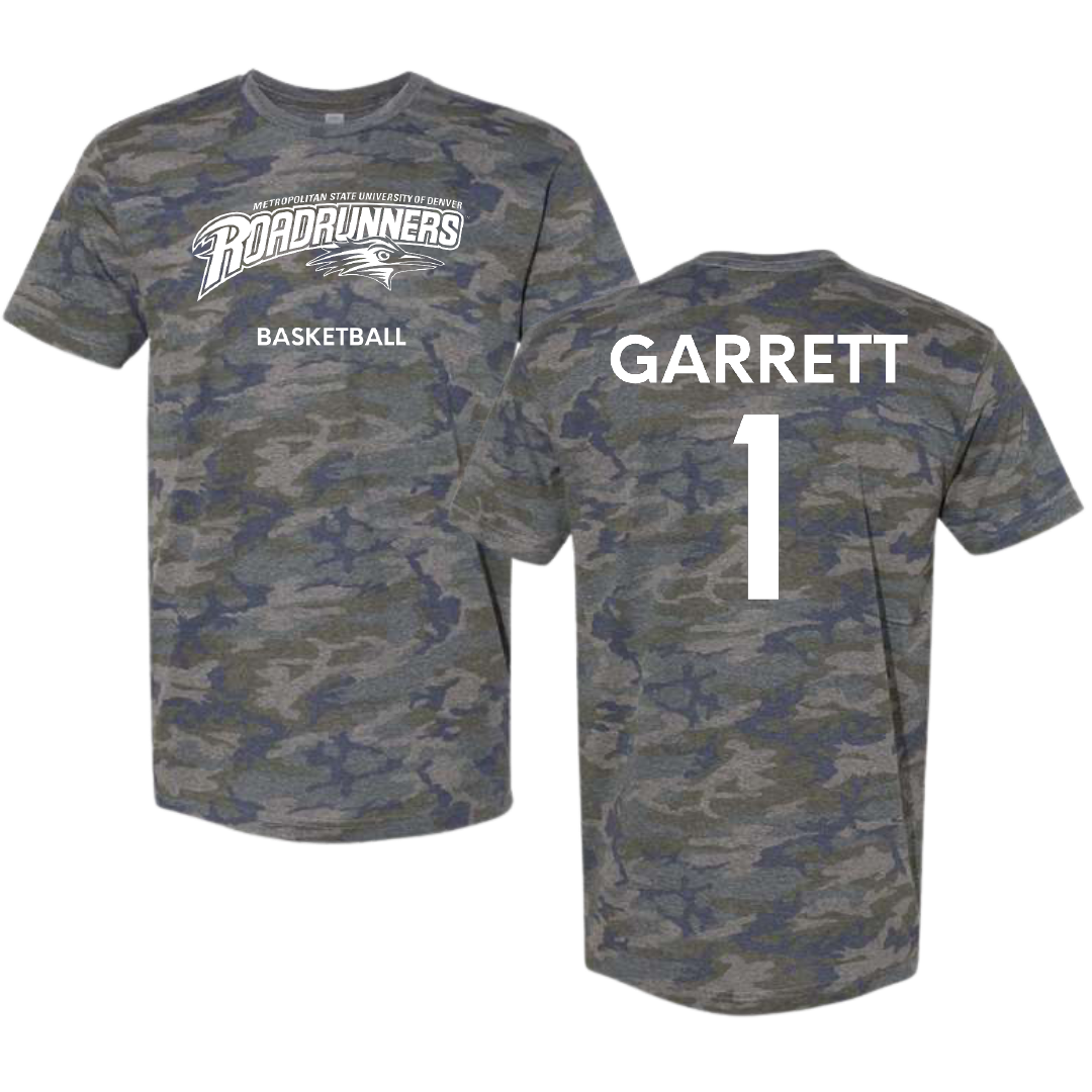 Metropolitan State University of Denver Basketball (M) Vintage Camo Tee - #1 KJ Garrett