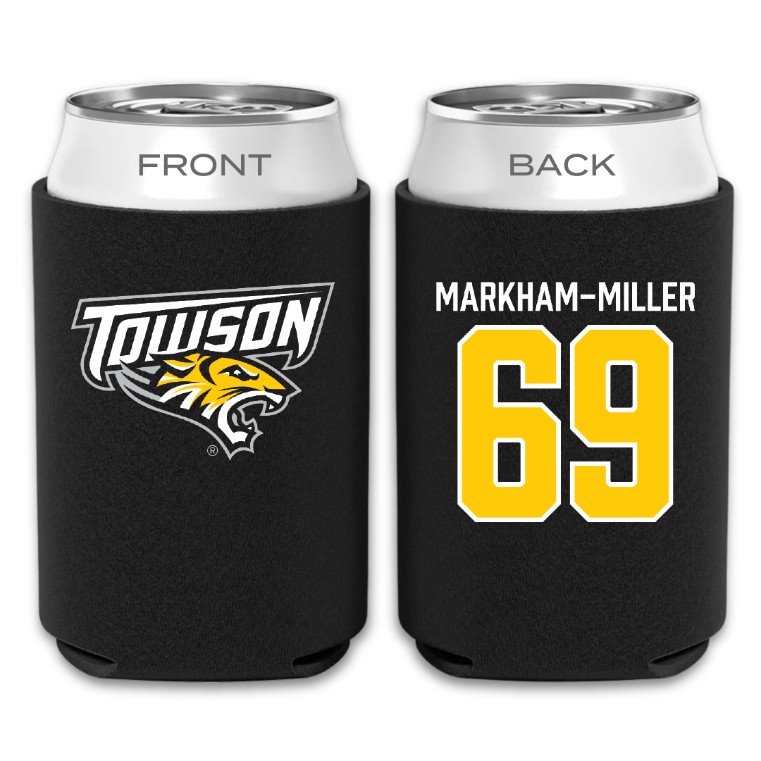 Towson University Football Black Can Cooler - #69 Ian Markham-Miller